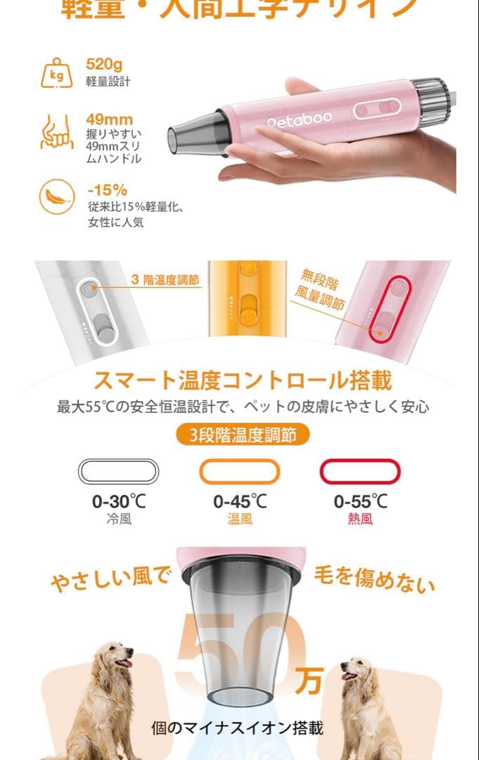 新品未使用 犬 猫 ペットドライヤー 大風量ペットブロワー グルーミング用