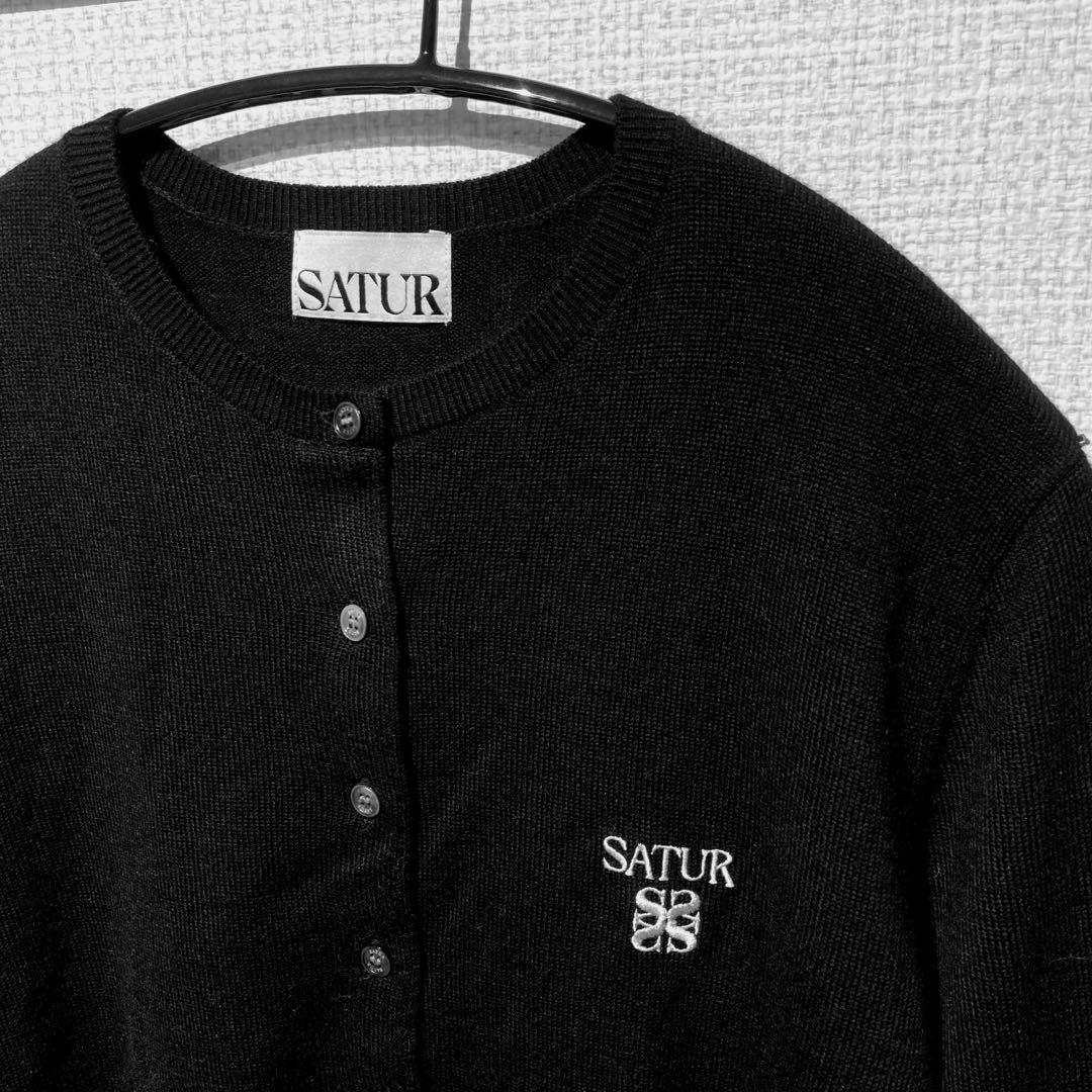 トップス SATUR (W) Basic Crew Neck Fine Cardigan