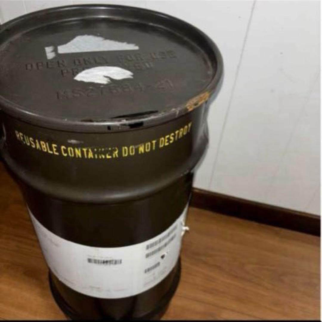 米軍　実物　ペール缶　ドラム缶　ODグリーン　送料無料