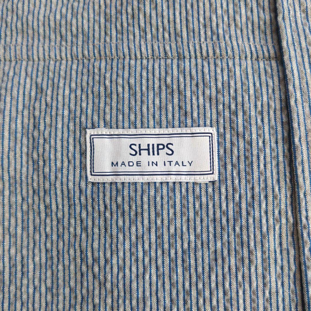 【SHIPS】シアサッカー生地ジャケット ライトブルー Size46