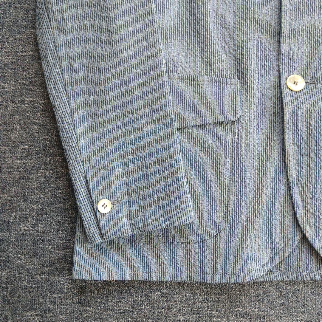 【SHIPS】シアサッカー生地ジャケット ライトブルー Size46