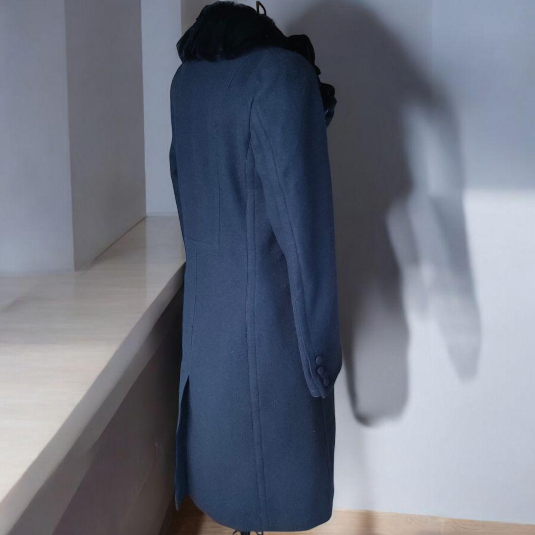 ブルマリン ファー付 カシミヤブレンド ロングコート