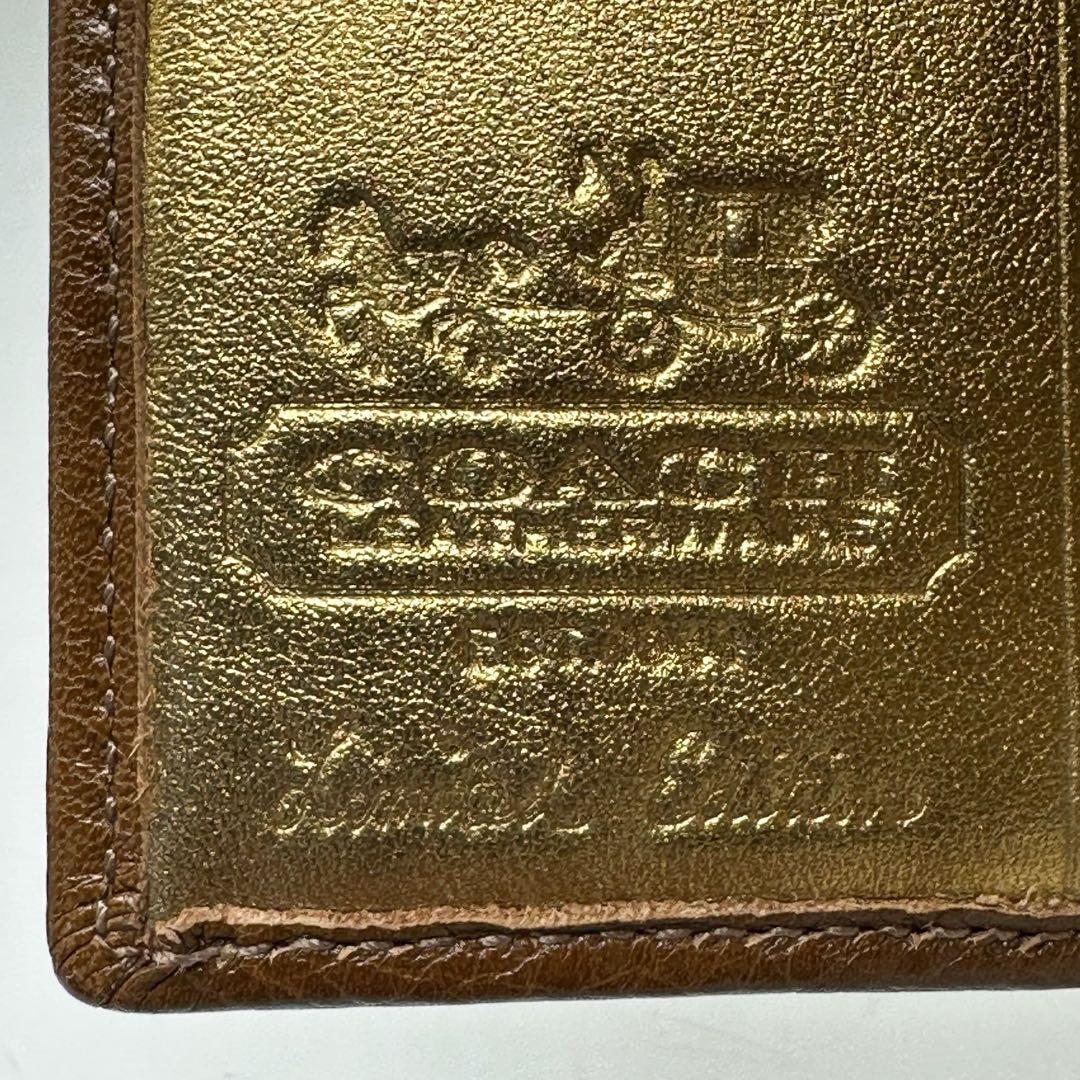 【美品】 COACH コーチ ターンロック パッチワーク シグネチャー 折り財布