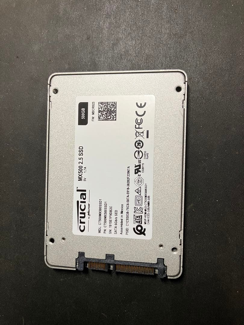 crucial 500GB 2.5インチSSD CT500MX500SSD1