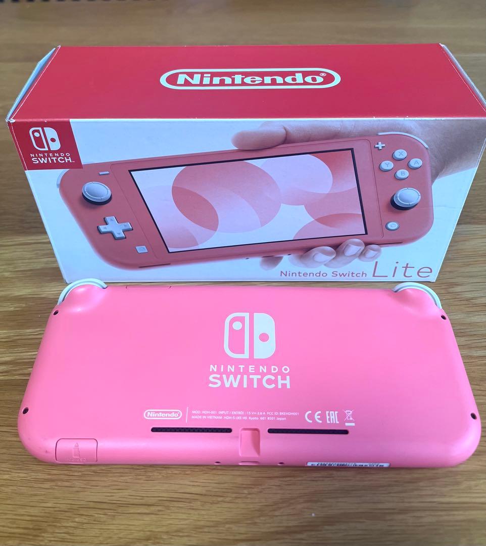 美品‼️Switch Lite コーラルピンク(本体、充電器）