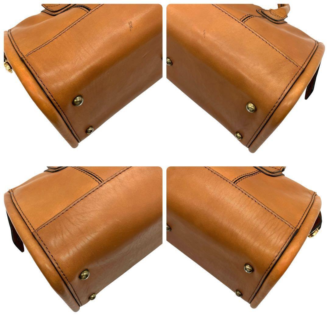 美品 2119 Lugards aoki ボストンバッグ 鍵 レザー ブラウン