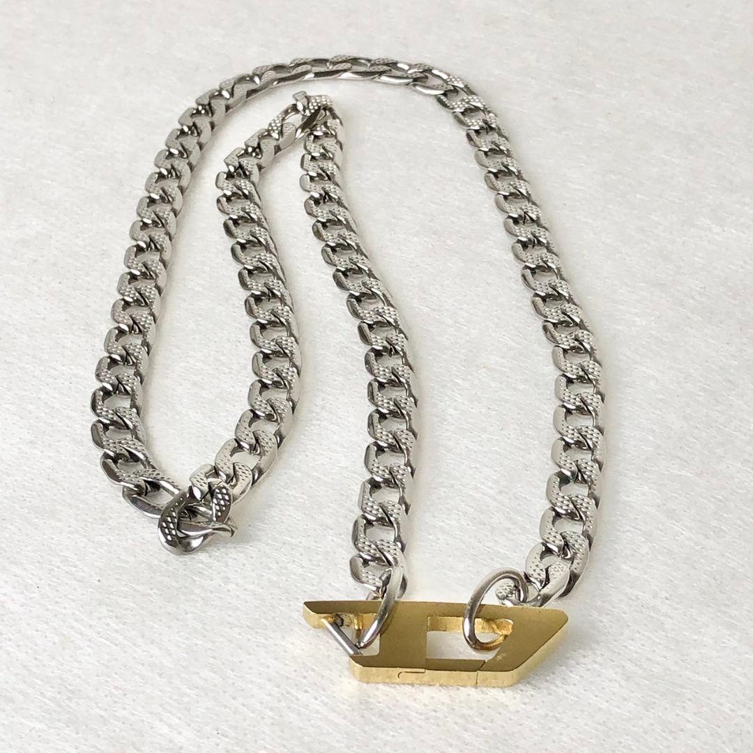 ゴ*キ様 【美品】DIESEL ディーゼル Dロゴ チェーン ネックレス