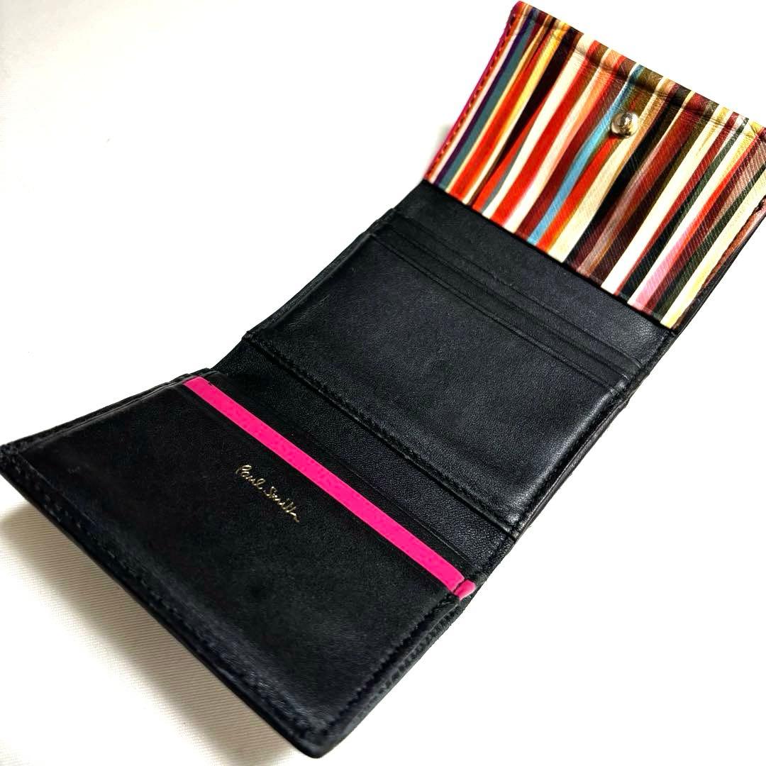 ✨極美品✨■ポールスミス■がま口折り財布 ■フルレザー■ブラック黒◽️コンパクト