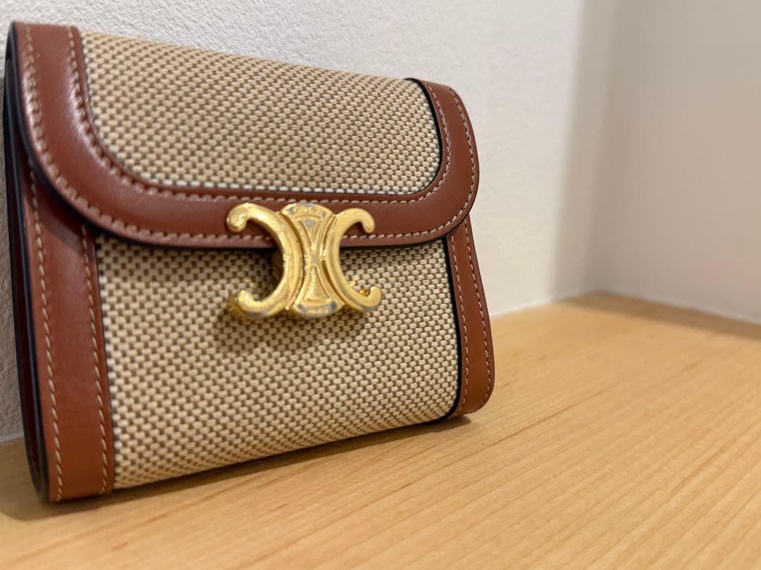CELINE キャンバス＆レザー 三つ折り財布