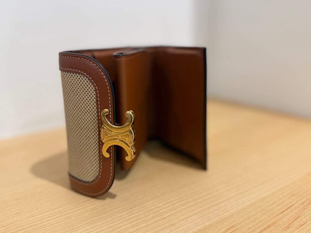 CELINE キャンバス＆レザー 三つ折り財布