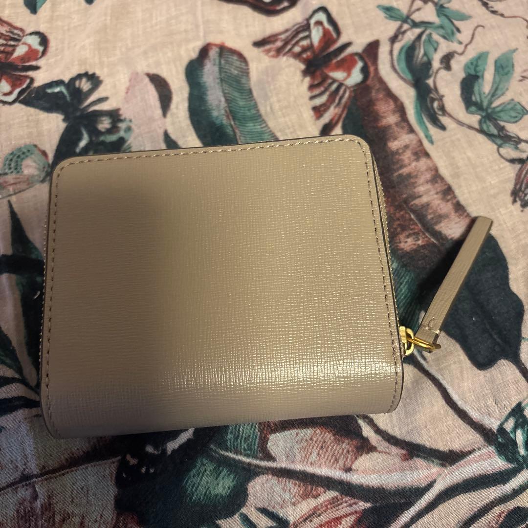 【美品】Tory Burch レザー二つ折り財布　ピンク&ベージュ