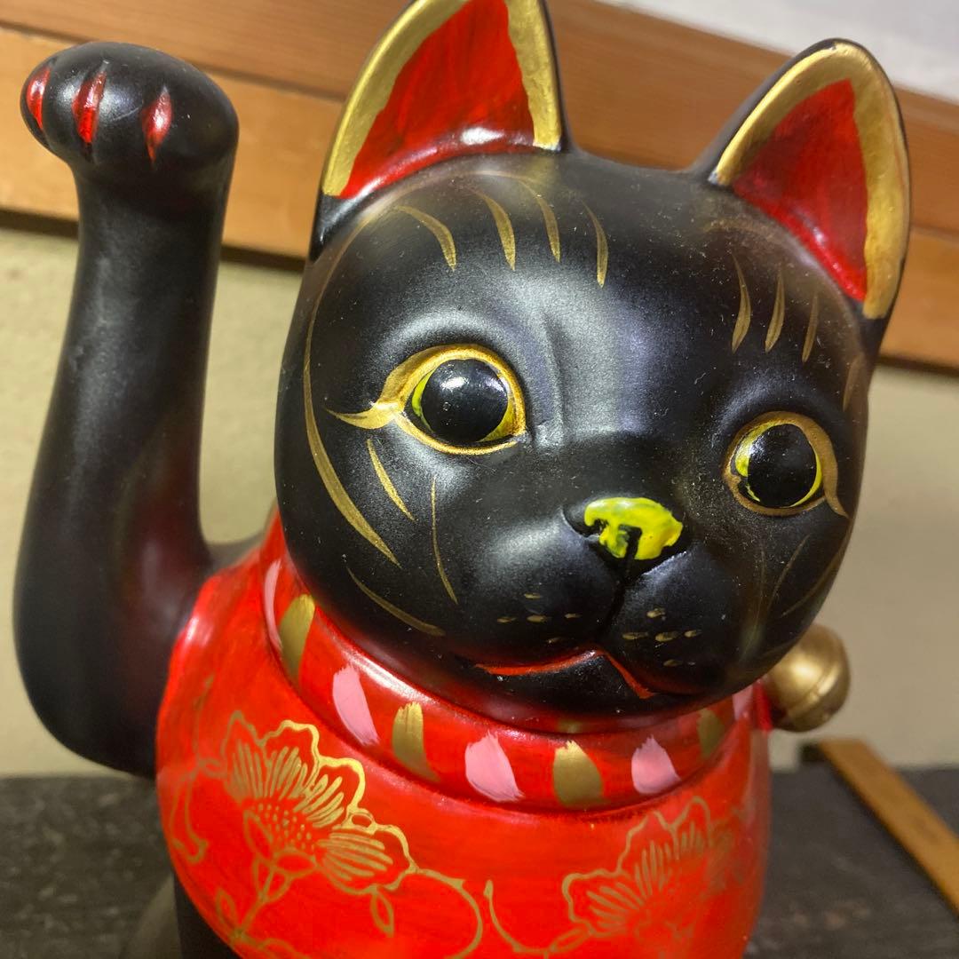 専用　黒招き猫置物　約25cm14cm