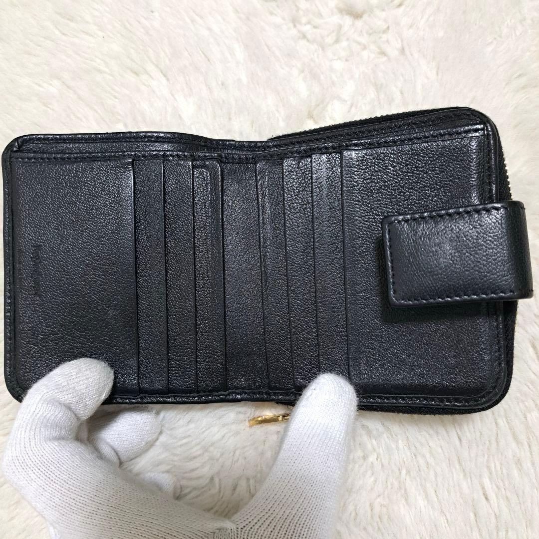 ✨極美品✨サンローラン　二つ折り　カサンドラ　ブラック　レザー