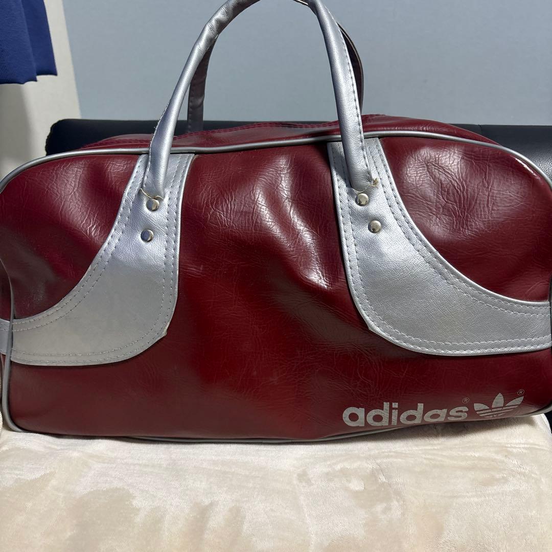 adidas ボストンバッグ 赤 銀