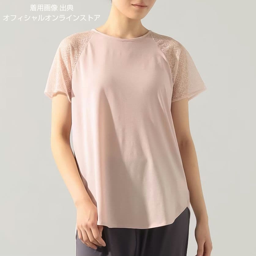 【タグ付き】チャコット　レースコンビTシャツ 半袖 ＊ヨガウェア　ダンス　バレエ