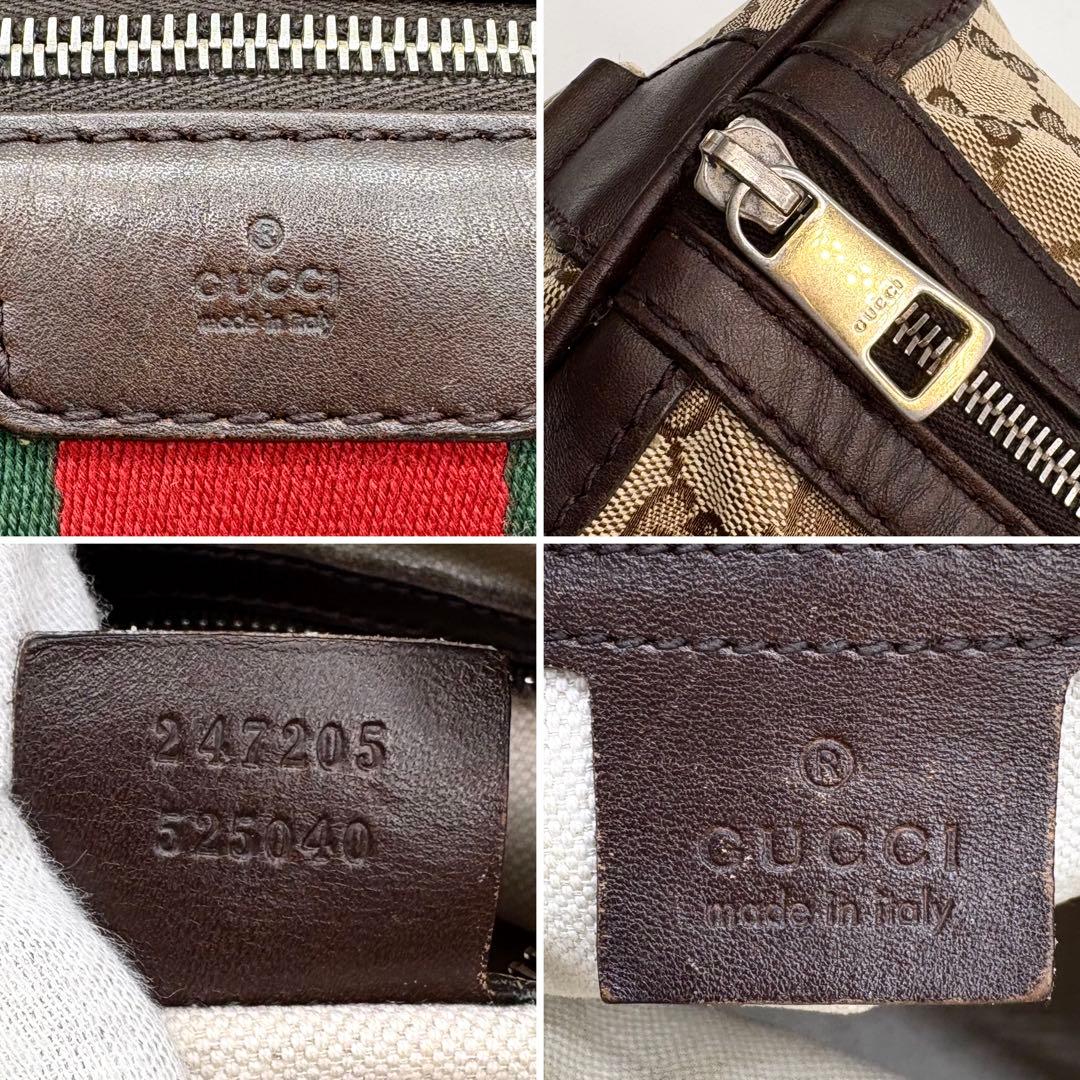 【美品】GUCCI ボストンバッグ GGキャンバス シェリーライン 2way