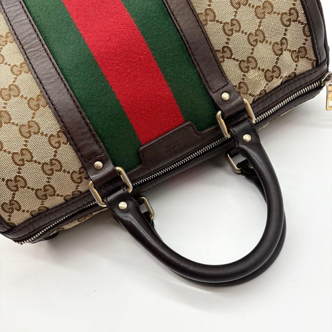 【美品】GUCCI ボストンバッグ GGキャンバス シェリーライン 2way