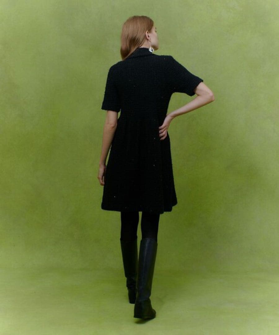 LOULOU WILLOUGHB ニットツィードワンピース