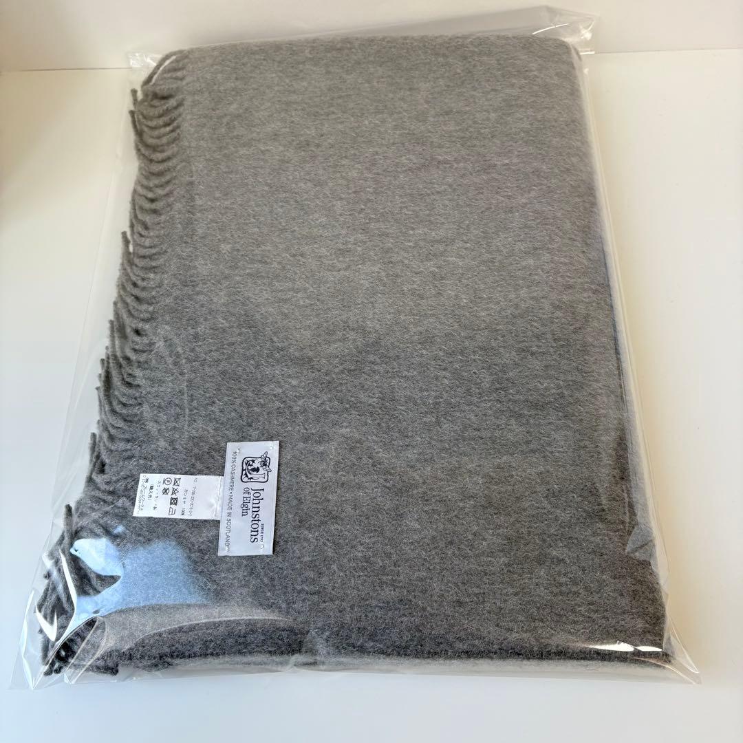 美品☆Johnstons ジョンストンズ カシミア大判ストール グレー