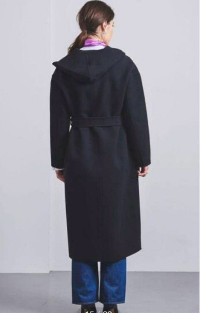 人気定番⭐︎UNITEDARROWS ダブルフェイスフーデッドコート36 ネイビー