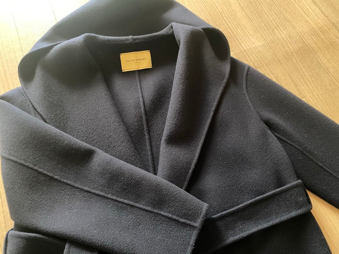 人気定番⭐︎UNITEDARROWS ダブルフェイスフーデッドコート36 ネイビー