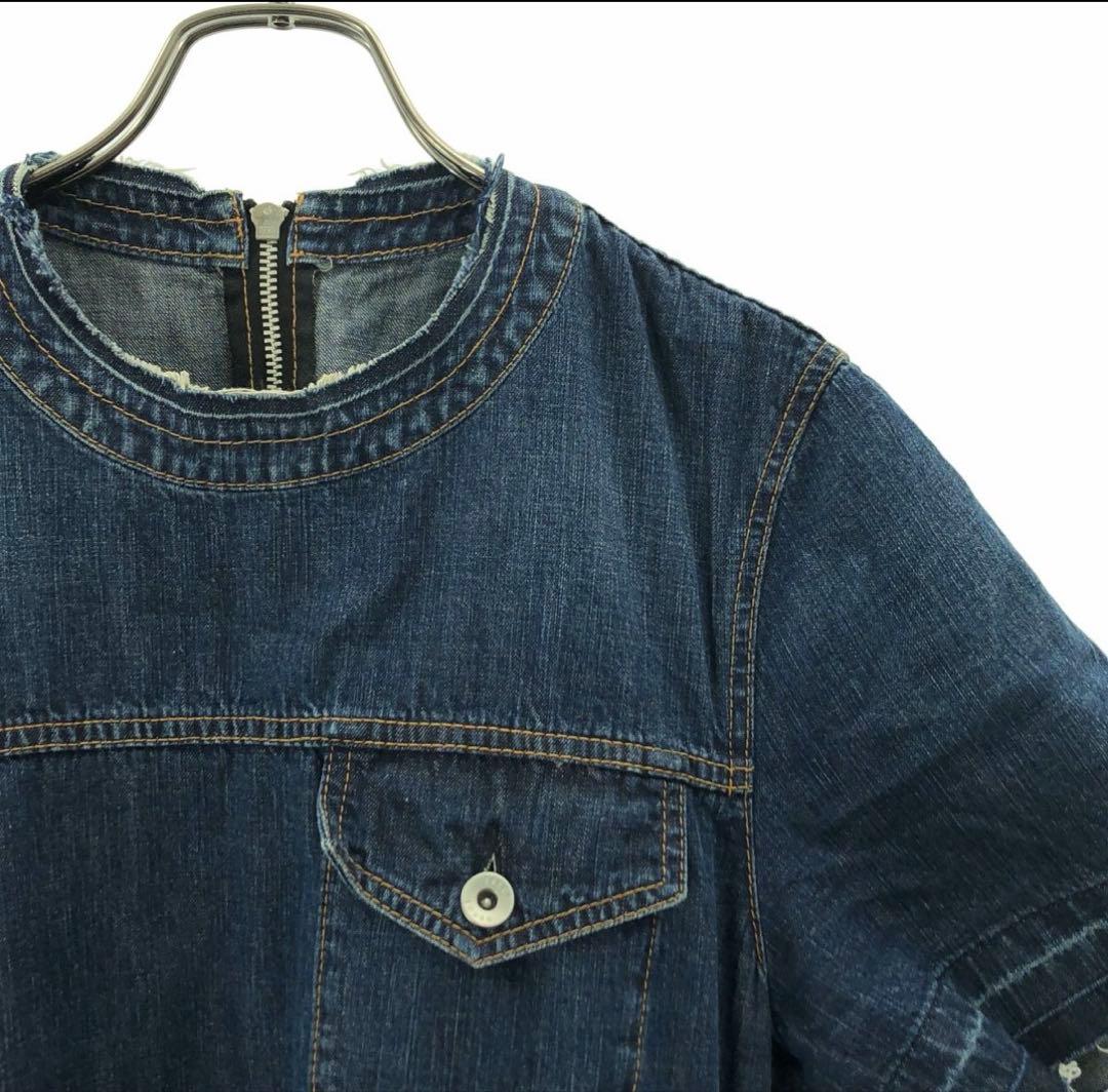 サカイ　デニム　半袖ワンピース　sacai