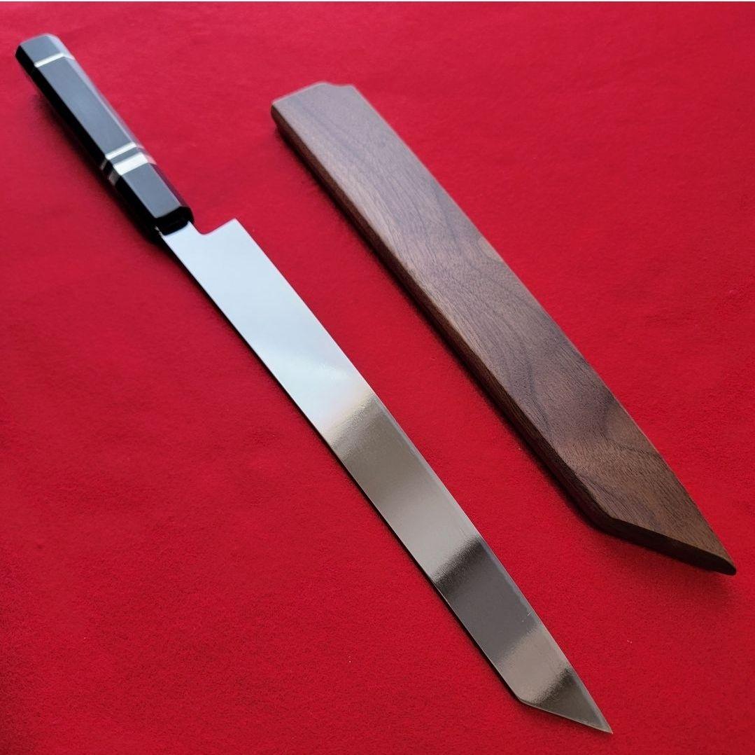 新品 V金10号 鏡面仕上げ 本焼 9寸 切付け柳刃包丁270mm 刺身包丁