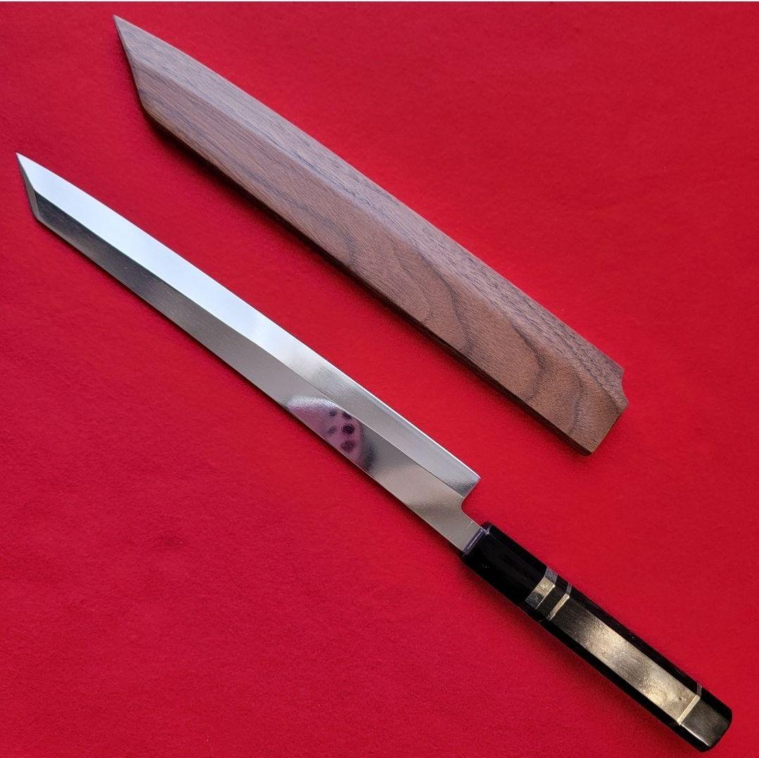 新品 V金10号 鏡面仕上げ 本焼 9寸 切付け柳刃包丁270mm 刺身包丁