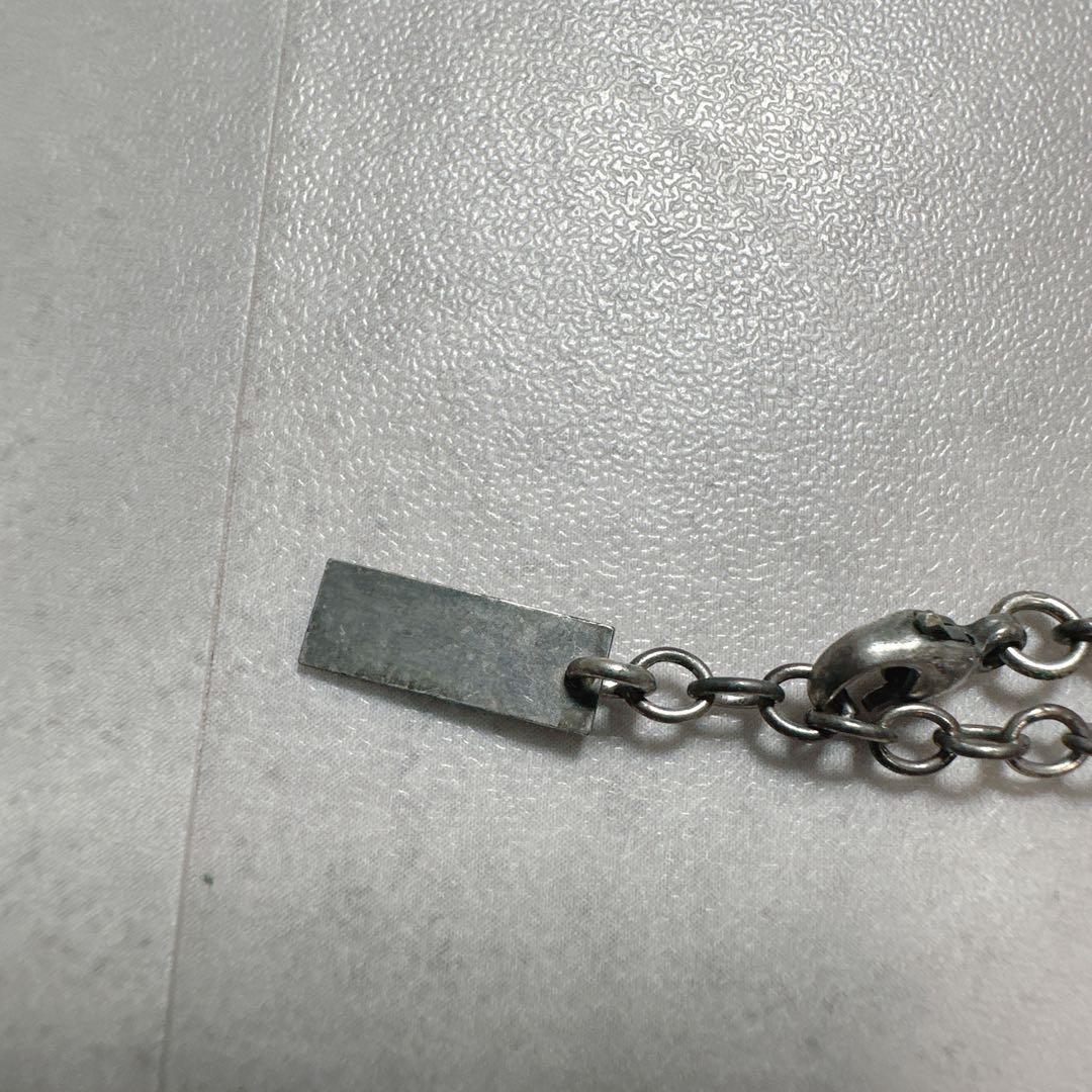 SAINT LAURENT サンローラン ネックレス ロゴ刻印 プレート 銀