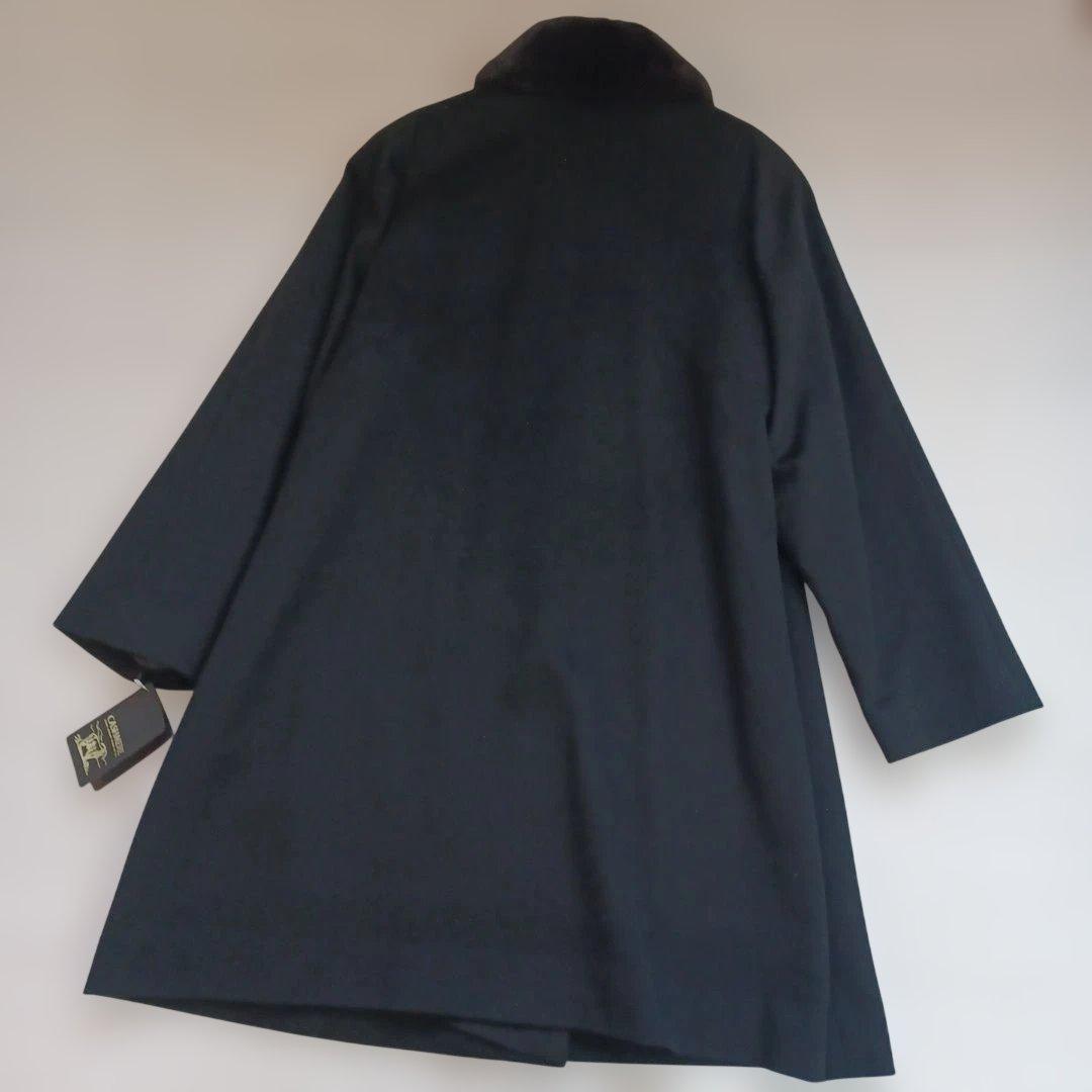 高級カシミヤ100%　ミンク　ファー ロングコート 黒 13AR 冠婚葬祭