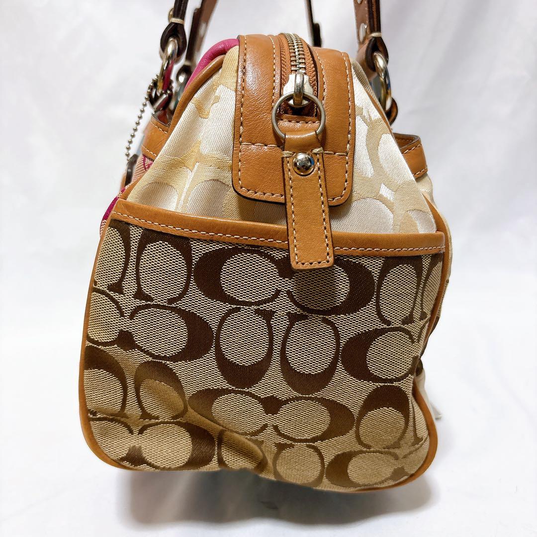 【入手困難】COACH パッチワーク ボストン バッグ レザー シグネチャー