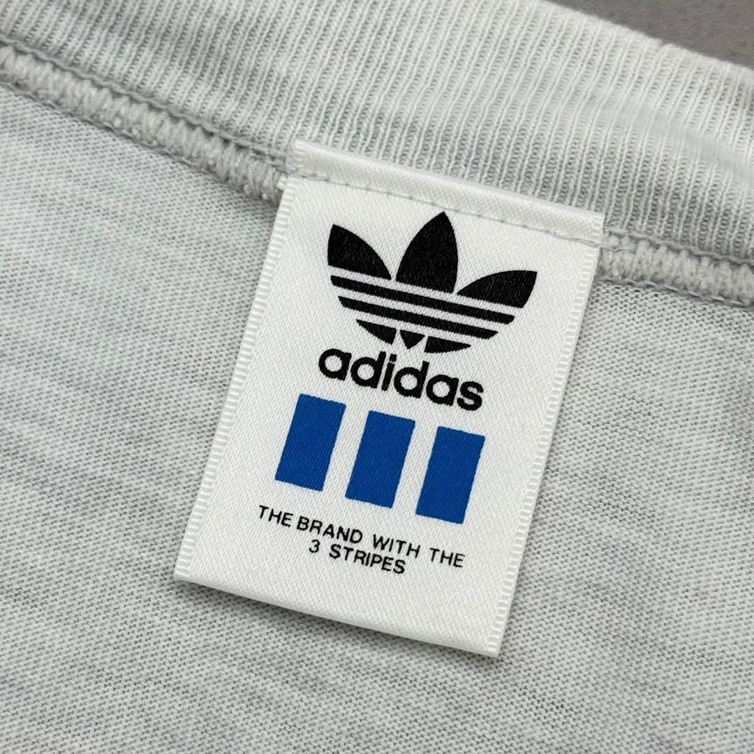 90s ヴィンテージ Old adidas アディダス プリントTシャツ グレー