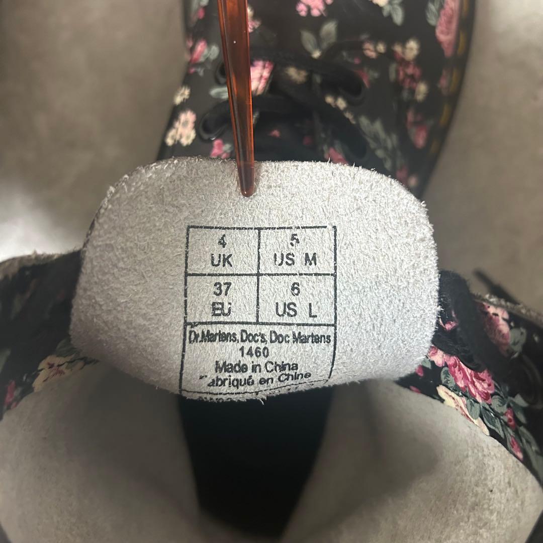 Dr.Martens 8ホールブーツ 23.5cm 花柄 ピンク×白 レディース