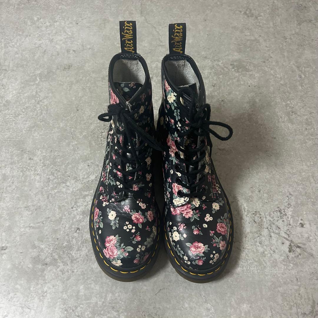 Dr.Martens 8ホールブーツ 23.5cm 花柄 ピンク×白 レディース