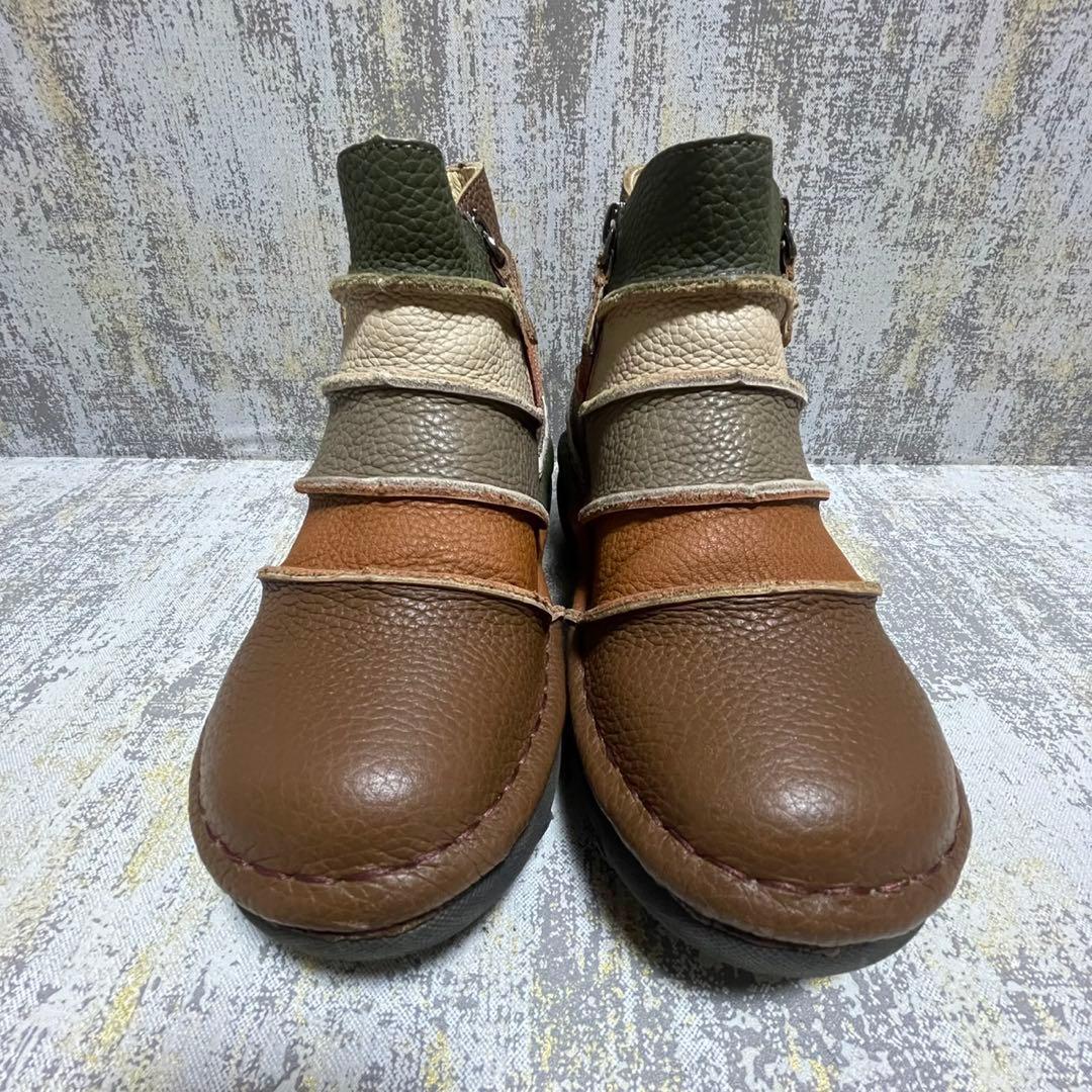 ★美品★エスタシオン Estacion ショートブーツ サイドジップ【22.5】