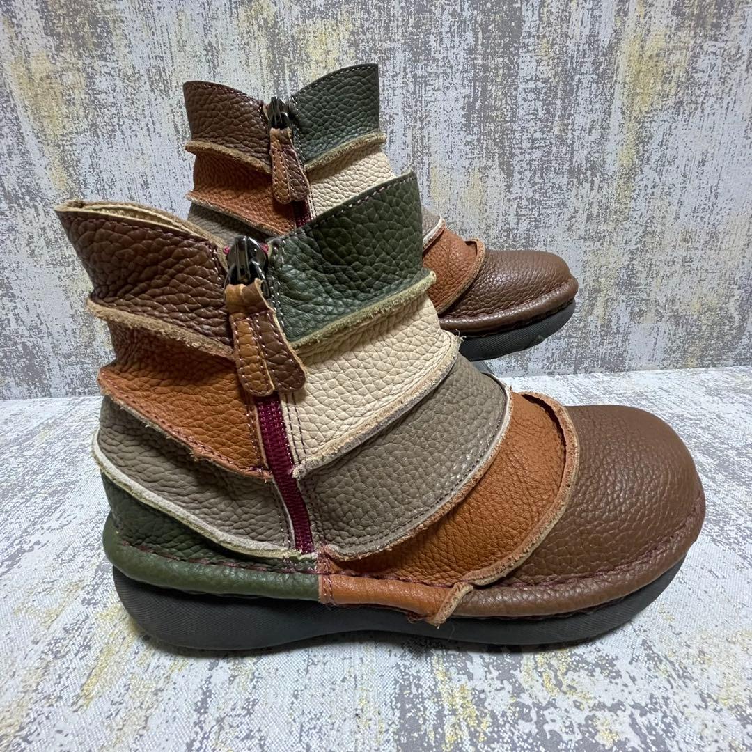★美品★エスタシオン Estacion ショートブーツ サイドジップ【22.5】