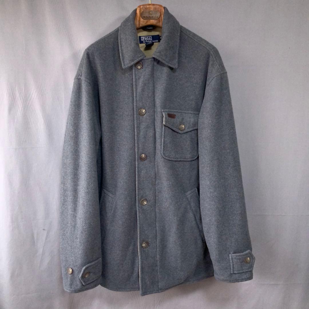 POLO ラルフローレン A-2 フリース ジャケット M 米国製 グレー