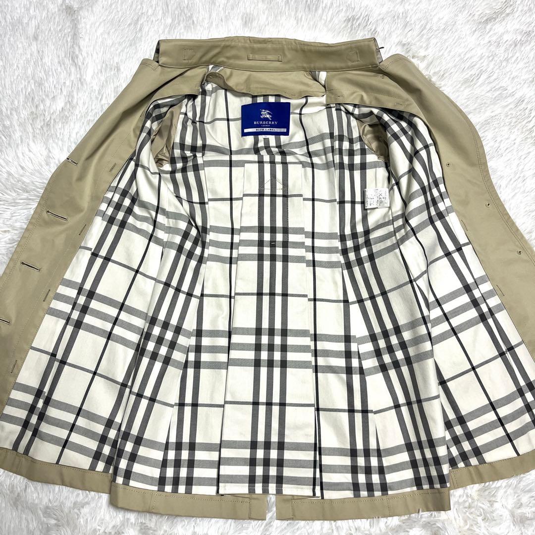 美品 バーバリー トレンチコート ノバチェック ベージュ ベルト付 シングル