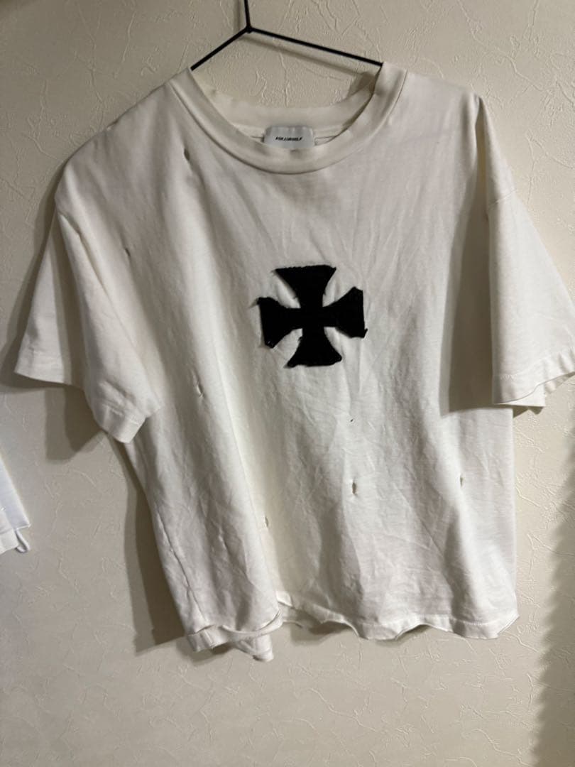 ASKYURSELF クロスパッチビンテージTシャツ　amiri