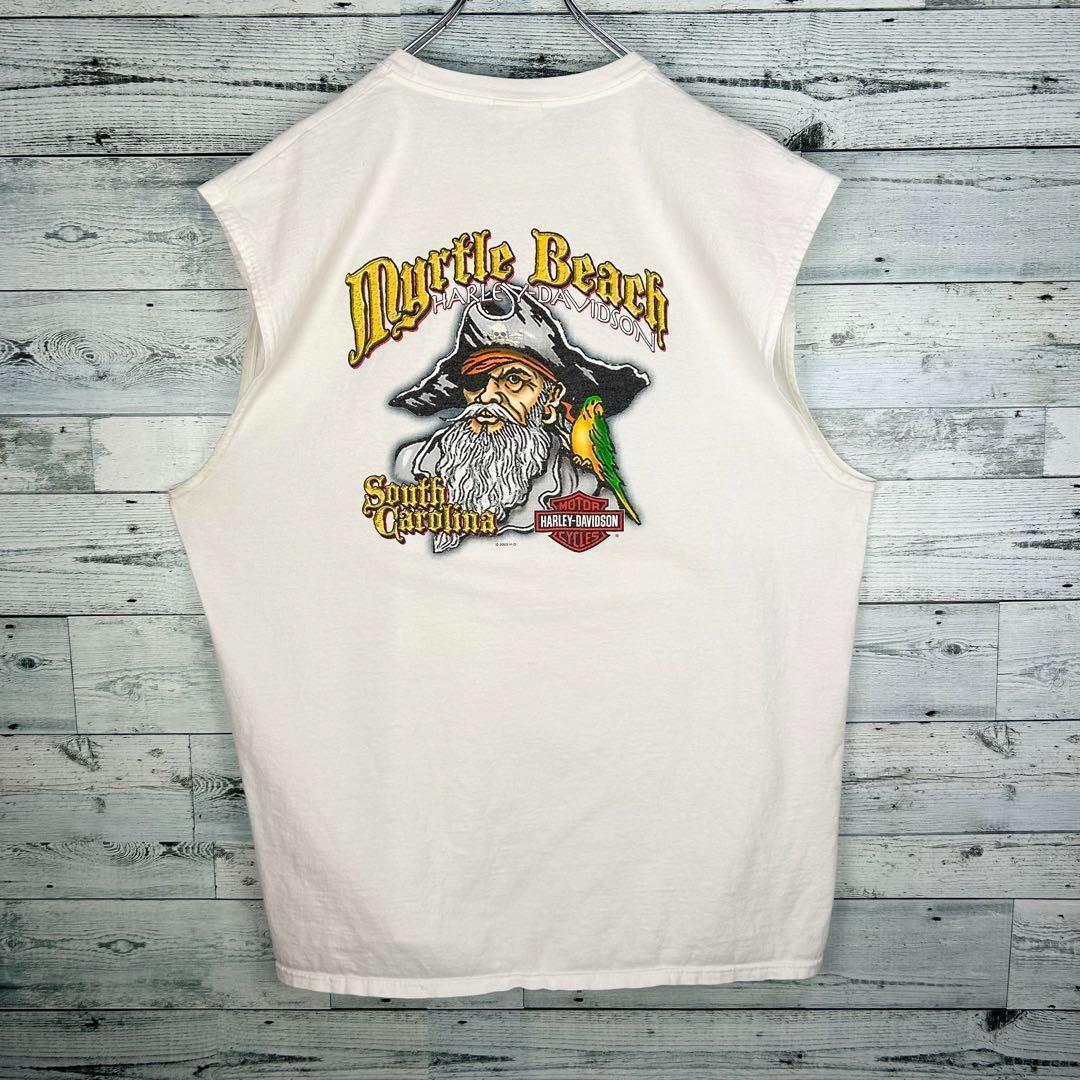ハーレーダビッドソン 両面プリント カットオフTシャツ タンクトップ 3966
