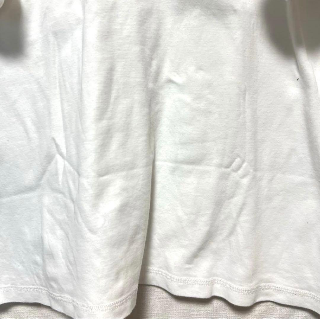 エルメス　半袖Tシャツ　Vネック　刺繍　白　Sサイズ　34 ポケット