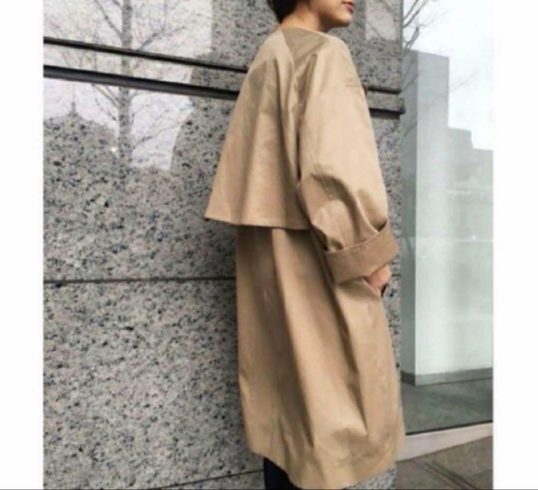 美品❣️ドゥーズィエムクラス ギャバ ノーカラー トレンチコート