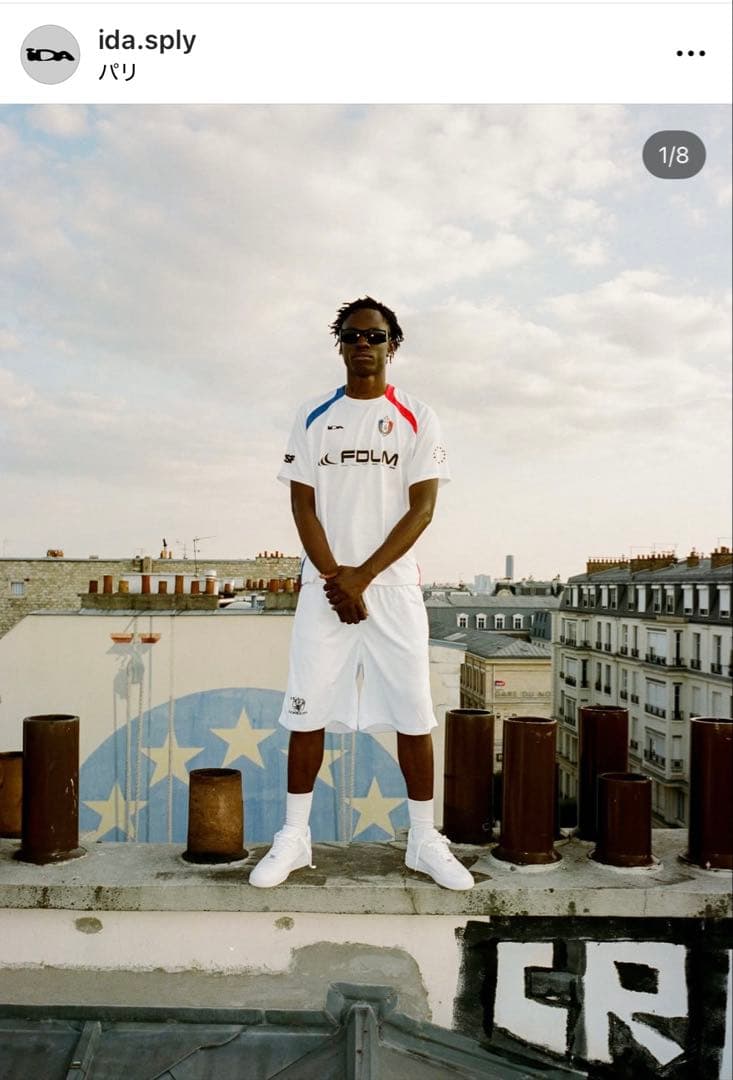 ida sply サッカーTシャツ PARIS JERSEYWHITE