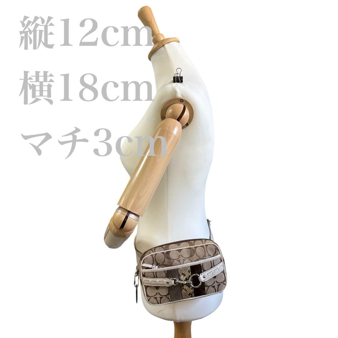 【美品】コーチ 2way ウエストバッグ ポーチ パイソン シグネチャー 255