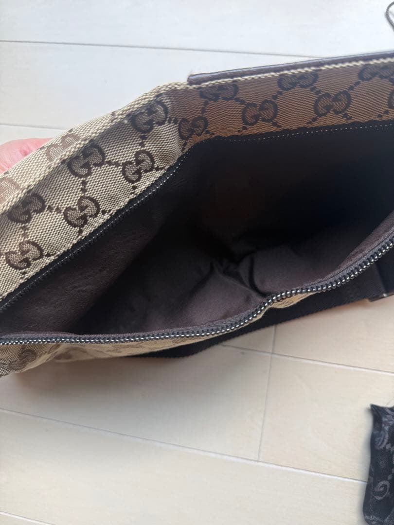 未使用 GUCCI GG柄 ブラウン ウエストポーチ 正規品