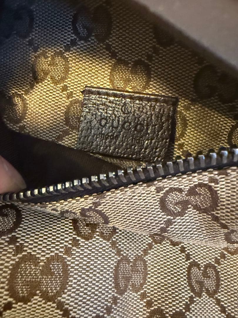 未使用 GUCCI GG柄 ブラウン ウエストポーチ 正規品