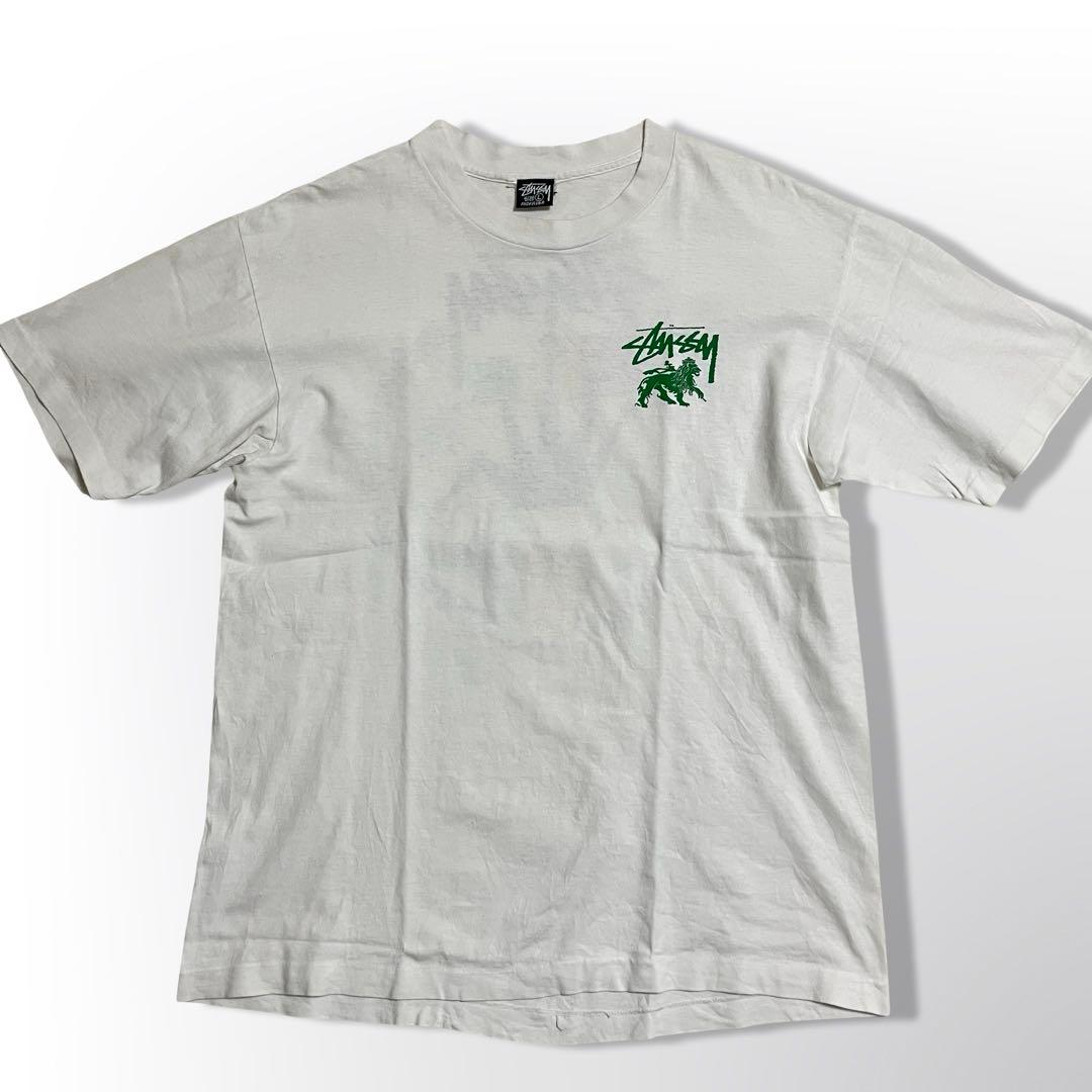 希少 80s 90s OLD STUSSY 黒タグ USA製 ラスタ Tシャツ