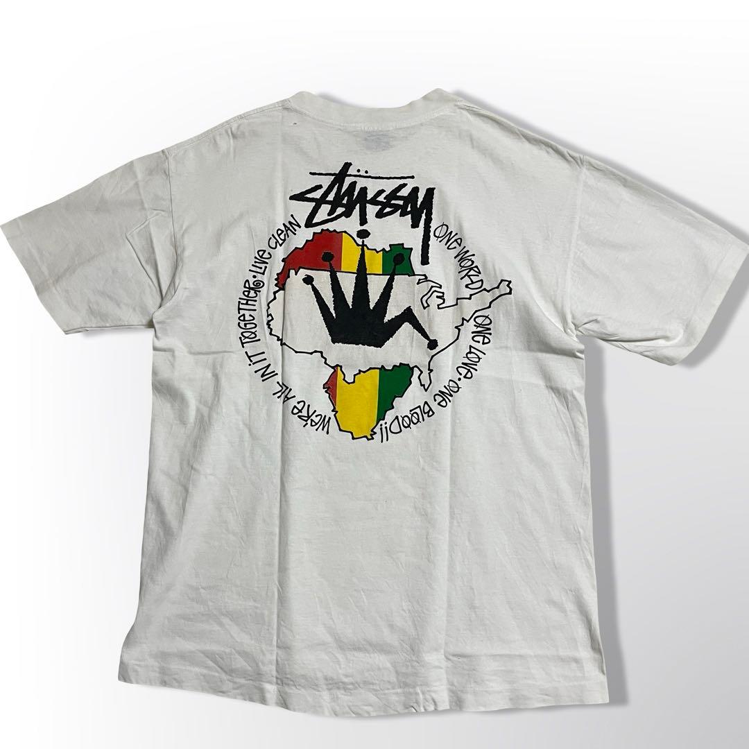 希少 80s 90s OLD STUSSY 黒タグ USA製 ラスタ Tシャツ