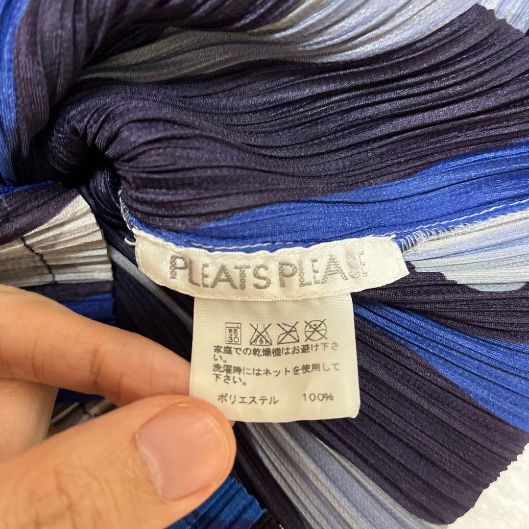 プリーツプリーズ PLEATS PLEASE ドット柄 カットソー ネイビー 3
