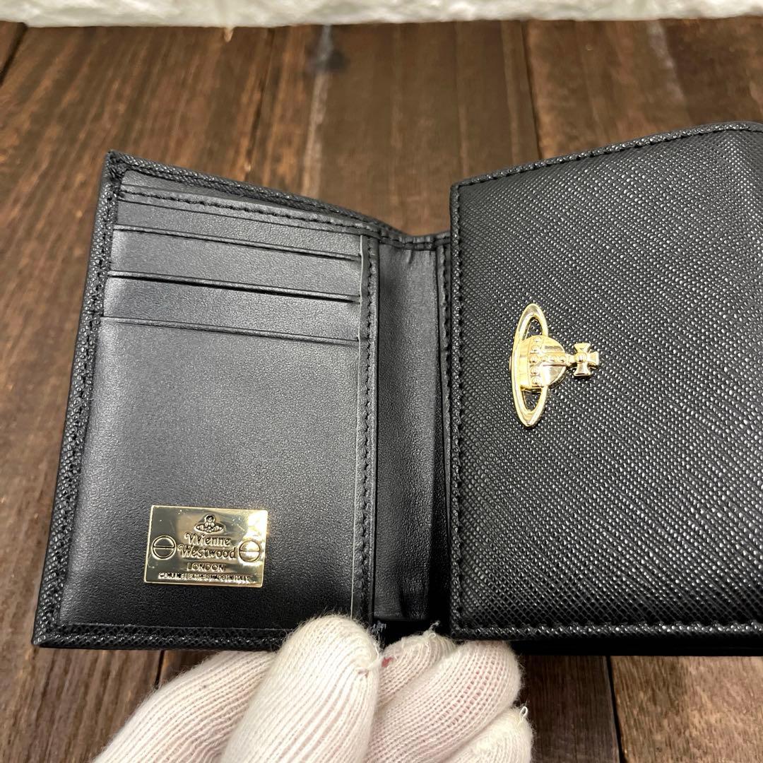 新品未使用　ヴィヴィアンウエストウッド 三つ折財布　黒　がま口